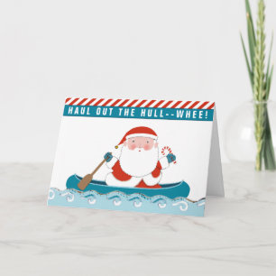 Festividades Cartão de Férias de Natal de Canoagem de Kayaking