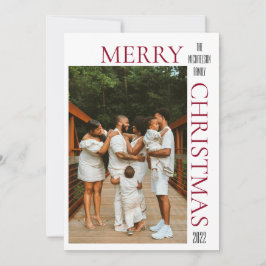 Festividades Cartão de Férias de Natal de Feliz Vermelho Modern