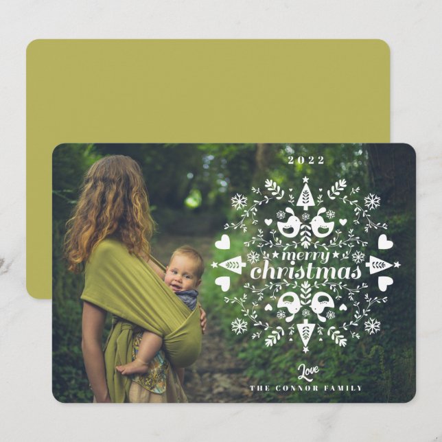 Festividades Cartão de Férias de Natal de Folha Simples (Frente/Verso)