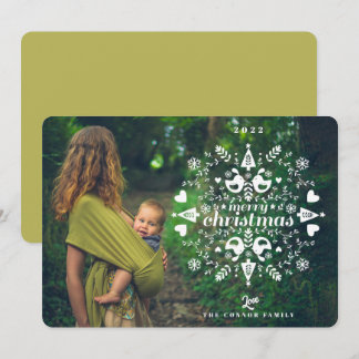 Festividades Cartão de Férias de Natal de Folha Simples