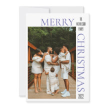 Cartão de Férias de Natal de Merry Roxo Moderno