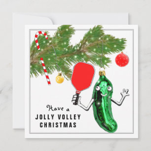 Festividades Cartão de Férias de Natal de Pickleball