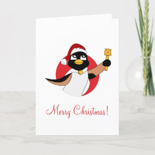 Festividades Cartão de Férias de Natal de Pinguim Real
