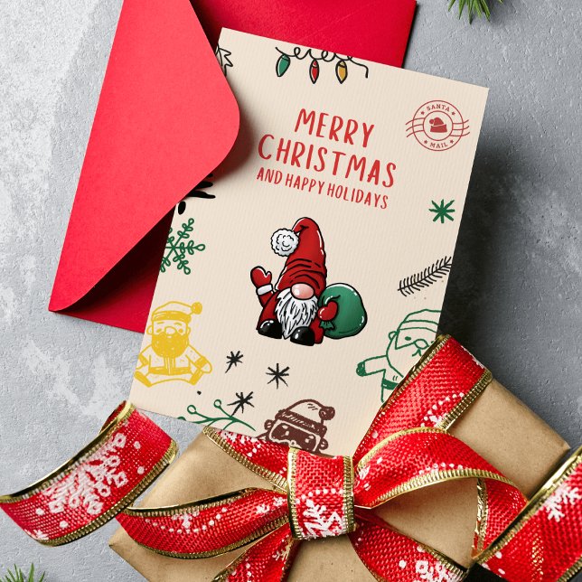 Festividades Cartão de Férias de Natal desenhado à mão (Criador carregado)