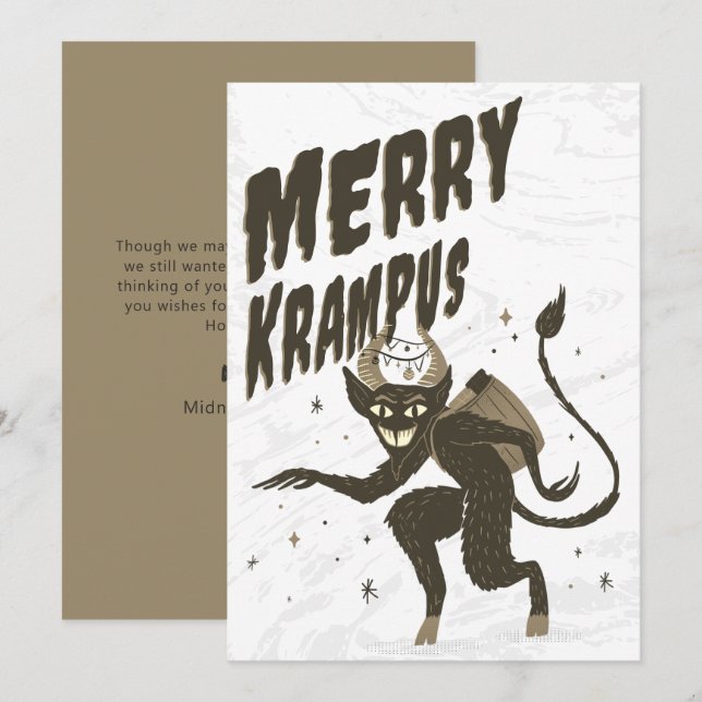 Festividades Cartão de Férias de Natal do Krampus feliz (Frente/Verso)