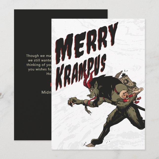 Festividades Cartão de Férias de Natal do Krampus feliz (Frente/Verso)