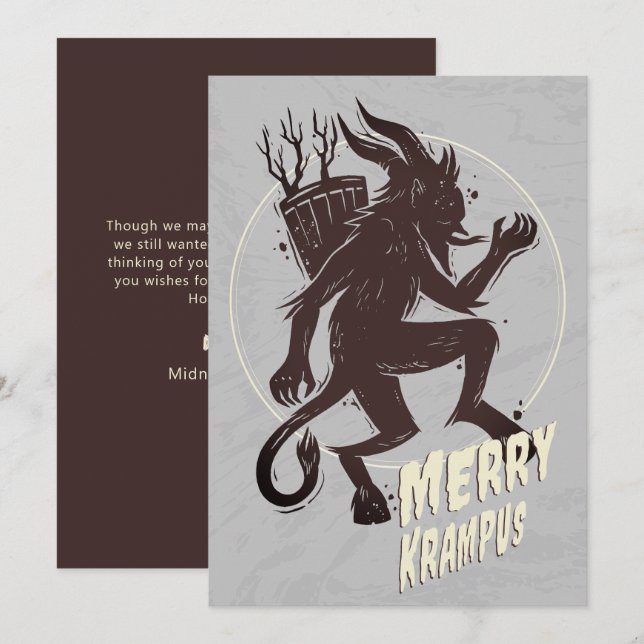 Festividades Cartão de Férias de Natal do Krampus feliz (Frente/Verso)
