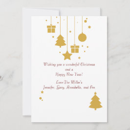 Festividades Cartão de Férias de Natal do Ornamento Dourado