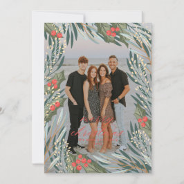 Festividades Cartão de Férias de Natal Elegante Verde