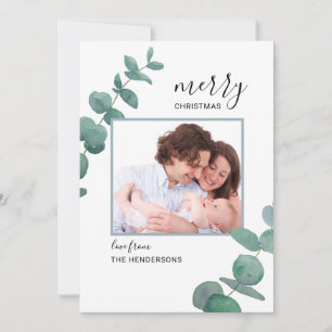 Festividades Cartão de Férias de Natal Eucalyptus Watercolor