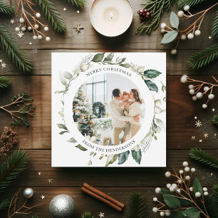 Festividades Cartão de Férias de Natal Feliz Berry Wreath