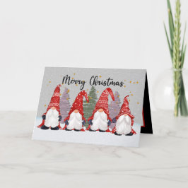 Festividades cartão de férias de natal festivo gnomo