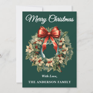 Festividades Cartão de Férias de Natal Green Holly Berry