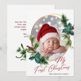 Festividades Cartão de Férias de Natal Holly Pine