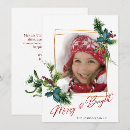 Festividades Cartão de Férias de Natal Holly Pine