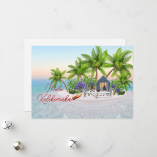 Festividades Cartão de Férias de Natal Mele Kalikimaka Hawaiin