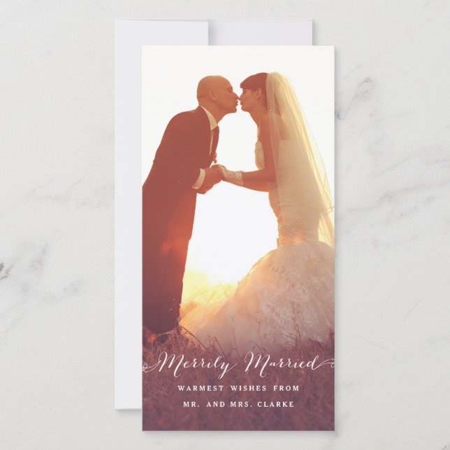 Festividades Cartão de Férias de Natal Merrily Casado (Frente)
