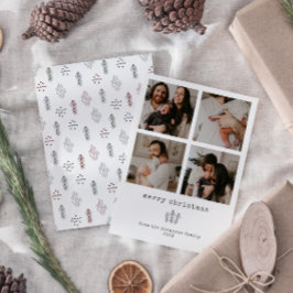 Festividades Cartão de Férias de Natal Mínimo com 4 Fotografias