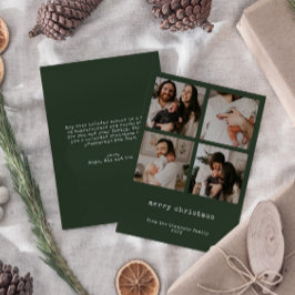 Festividades Cartão de Férias de Natal Mínimo com 4 Fotografias