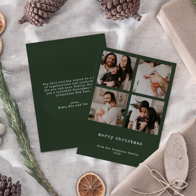 Festividades Cartão de Férias de Natal Mínimo com 4 Fotografias (Criador carregado)