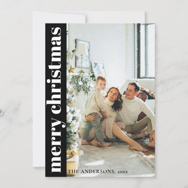 Festividades Cartão de Férias de Natal Mínimo Moderno (Frente)