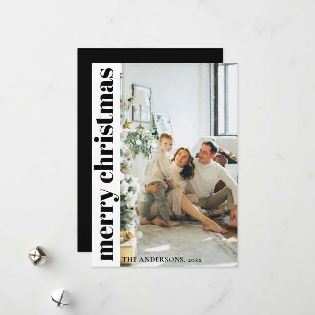 Festividades Cartão de Férias de Natal Mínimo Moderno (Frente/Verso In Situ)