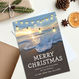 Festividades Cartão de Férias de Natal Oceano Beach Seaside