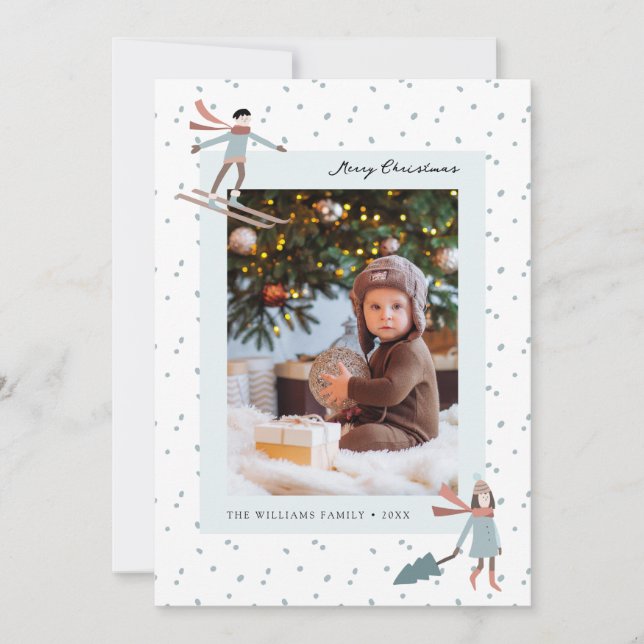 Festividades Cartão de Férias de Natal para Neve (Frente)