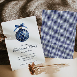 Festividades Cartão de Férias de Natal para Ornamento Azul Trad