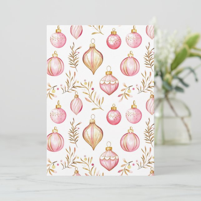 Festividades Cartão de Férias de Natal, para ornamentos Dourado (Em pé/Frente)