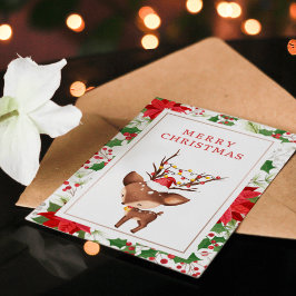 Festividades Cartão de Férias de Natal para Reindeer minimalist