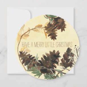 Festividades Cartão de Férias de Natal Pine Cones Nature Round