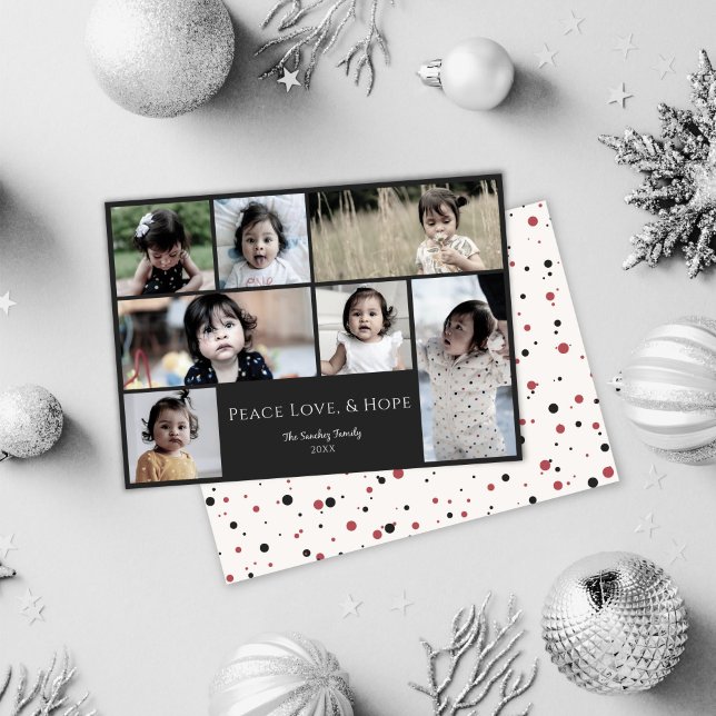 Festividades Cartão de Férias de Natal Preto da Esperança Peace (Criador carregado)