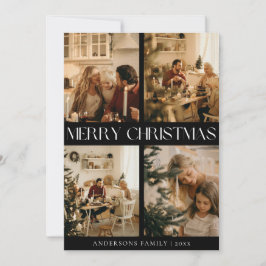 Festividades Cartão de Férias de Natal Preto-Na moda Moderno