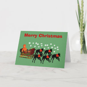 Festividades Cartão de Férias de Natal Pulando Sleigh