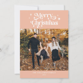 Festividades Cartão de Férias de Natal Rosa Retroativo