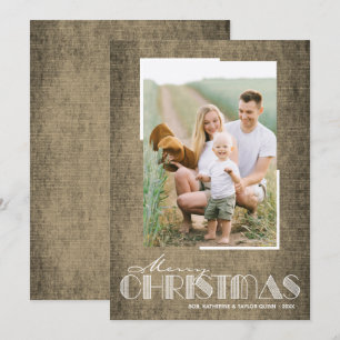 Festividades Cartão de Férias de Natal Rustic Brown