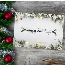Festividades Cartão de Férias de Natal Rustic Reindeer