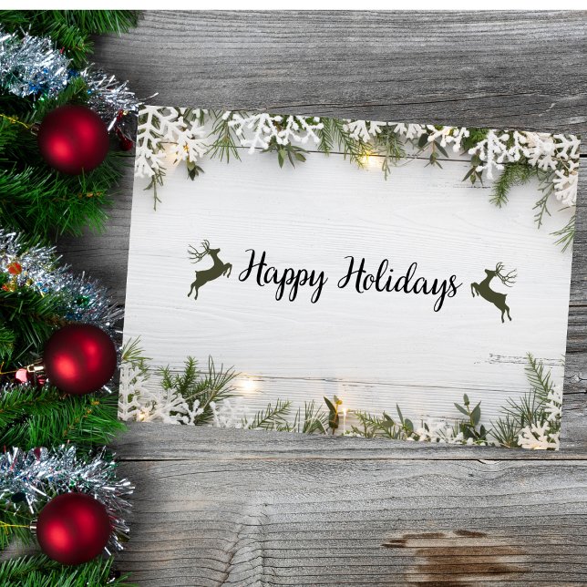 Festividades Cartão de Férias de Natal Rustic Reindeer (Criador carregado)