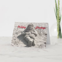 Cartão de Férias de Natal Sand Santa Claus Esculpi