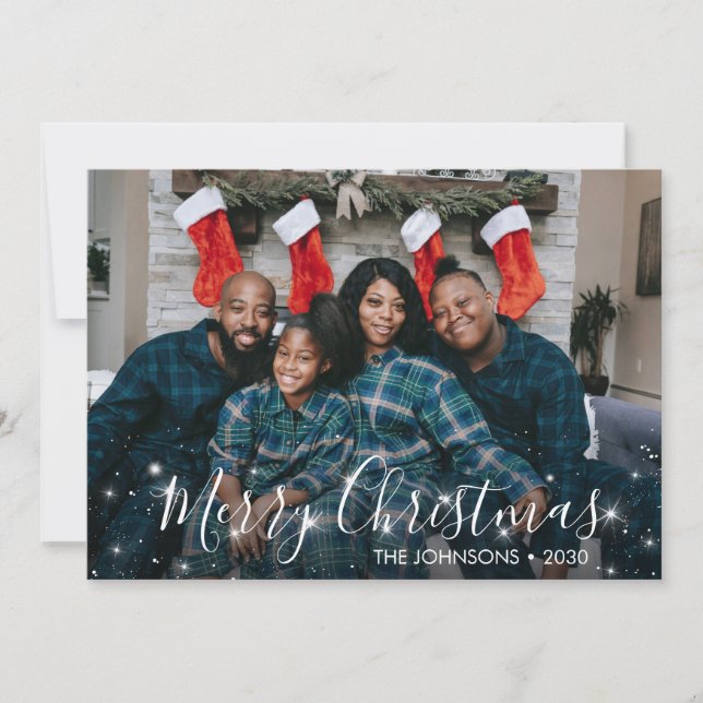 Festividades Cartão de Férias de Natal Sparkle (Frente)