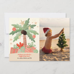 Festividades Cartão de Férias de Natal Tropical