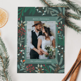 Festividades Cartão de Férias de Natal Verde