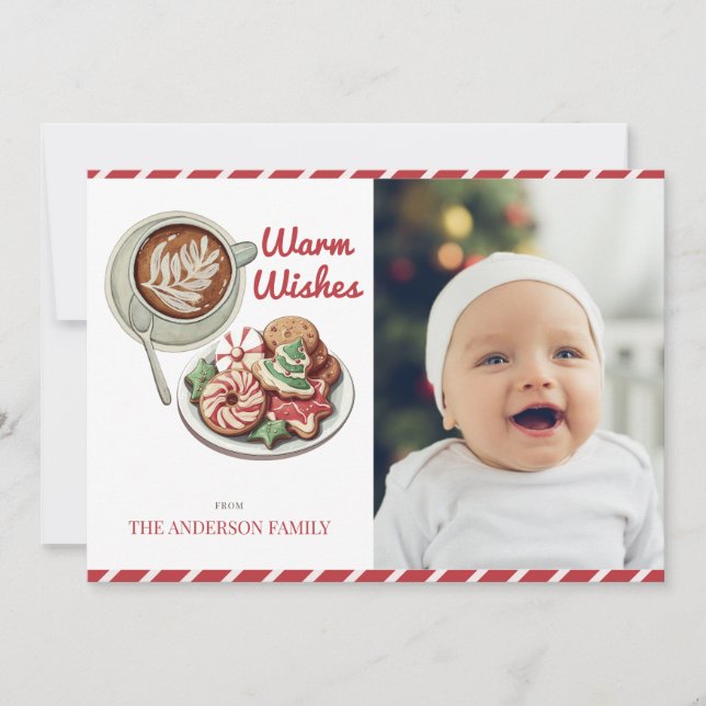 Festividades Cartão de Férias de Natal Vermelho e de Cacau (Frente)