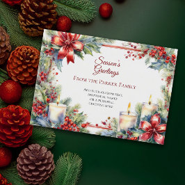 Festividades Cartão de Férias de Natal Vintage Watercolor