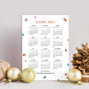 Festividades Cartão de Férias de Negócios do Calendário 2024 co