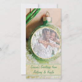 Festividades Cartão De Férias De Neve E Ornamento Verde