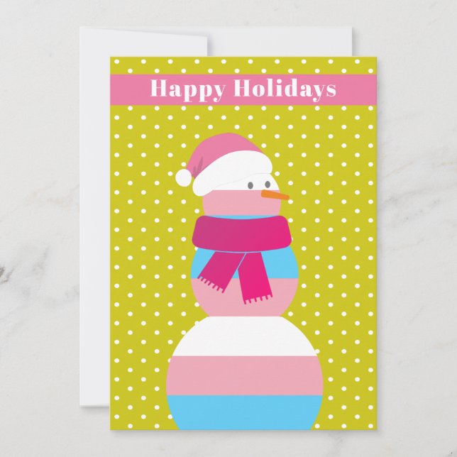 Festividades Cartão de Férias de Neve Transgender snowman (Frente)