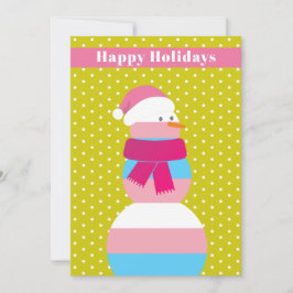 Festividades Cartão de Férias de Neve Transgender snowman