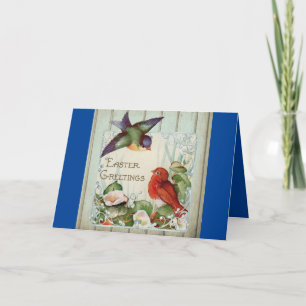 Festividades Cartão de Férias de Páscoa Vintage Two Birds
